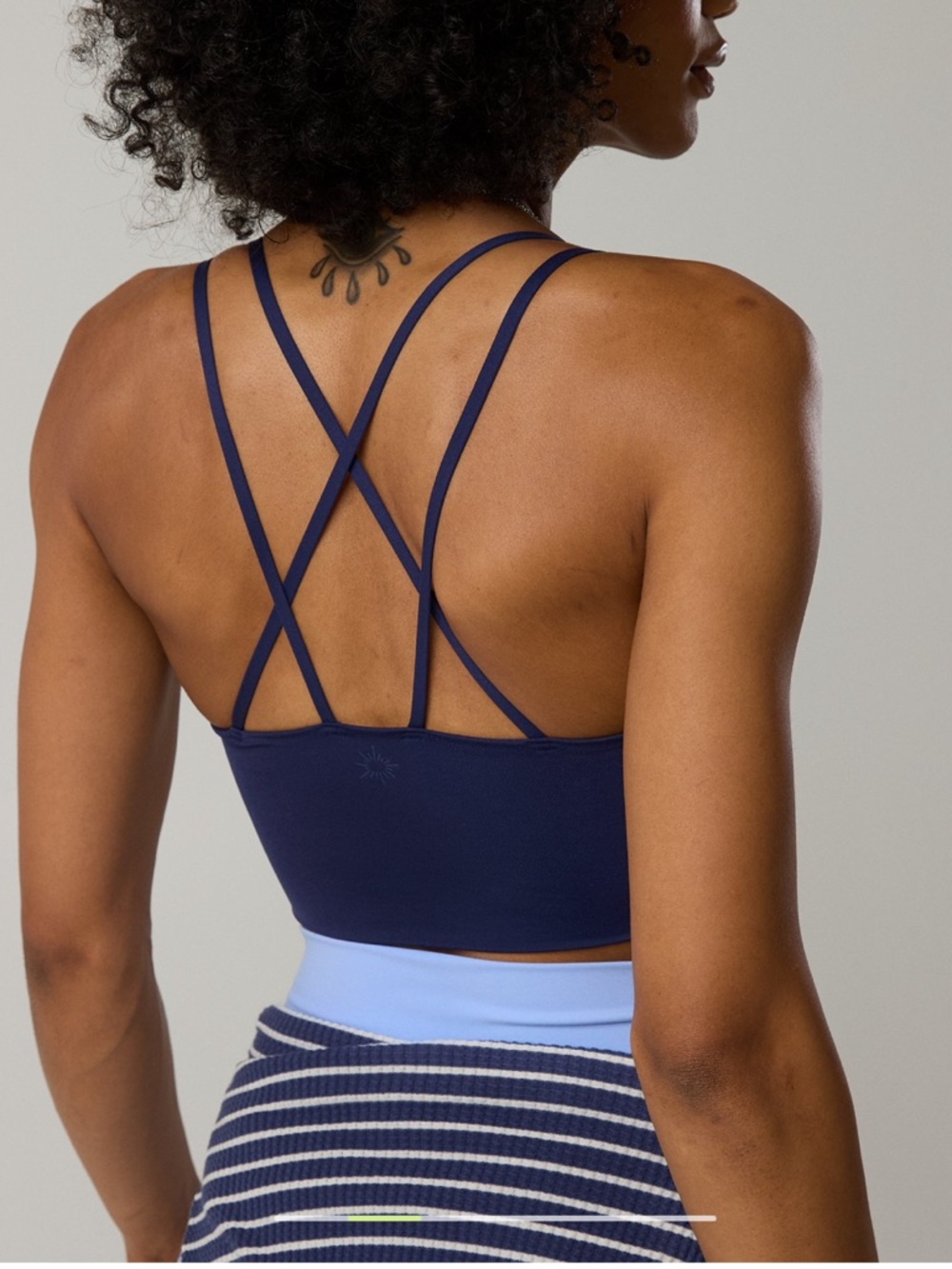 Offline Navy Crisscross Strappy Crop Bralette - Women
